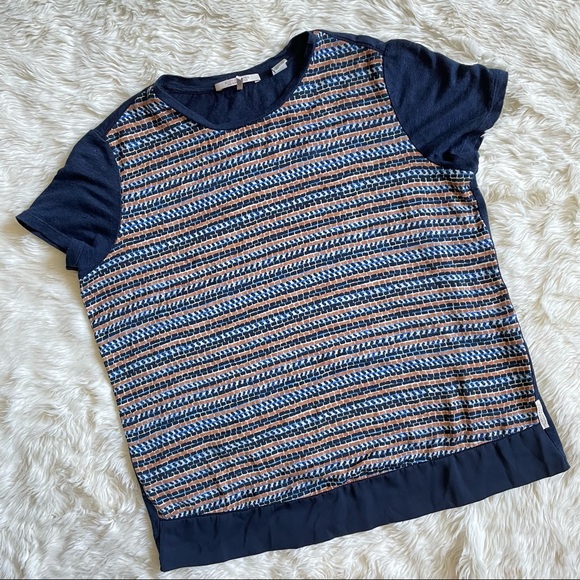 Scotch & Soda Tops - Scotch & Soda Maison Scotch Blouse Raffia Town Mixed Print Linen Short Sleeve XS